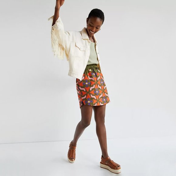 ANTHROPOLOGIE | Maeve | Embroidered Cotton and Linen Mini Skirt | NWT - Picture 3 of 3